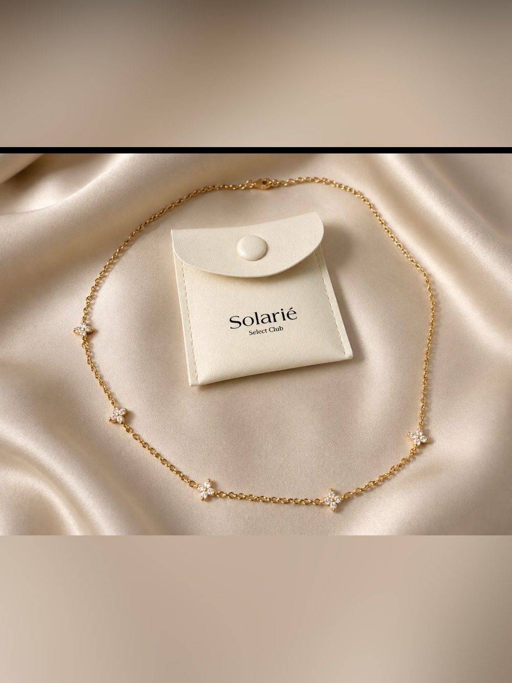 Gold Cubic Zirconia Flower Necklace